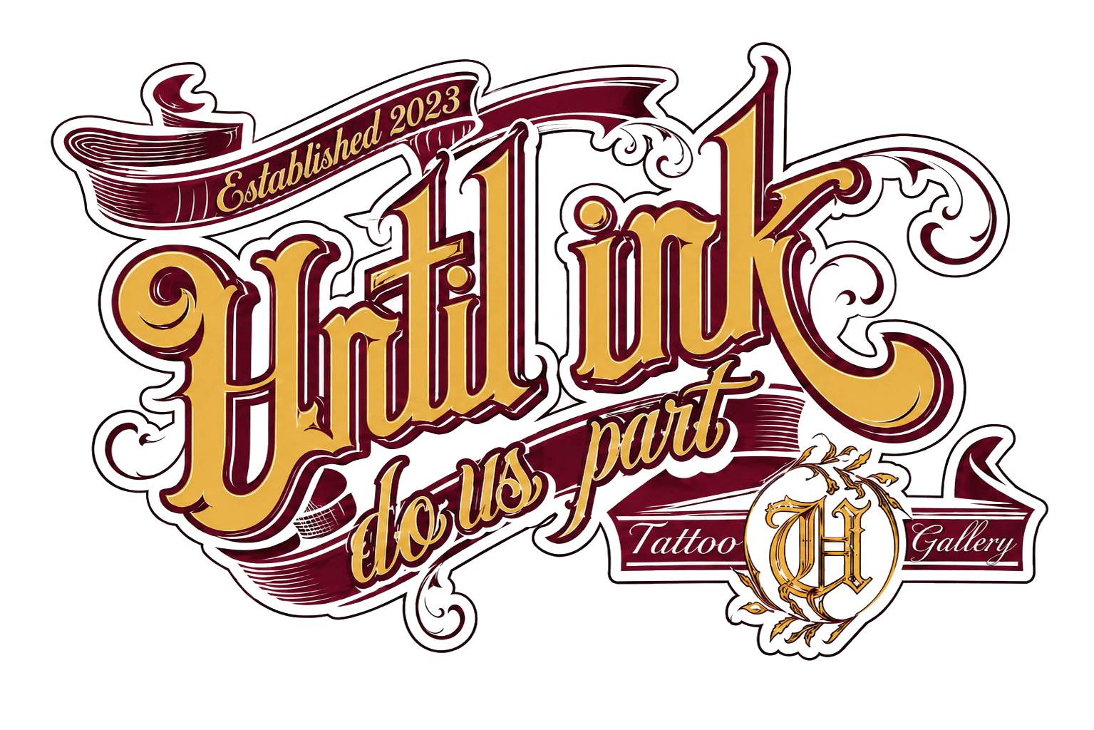 Until Ink Do Us Part Tattoo Gallery — website design client of Tech Turtle
