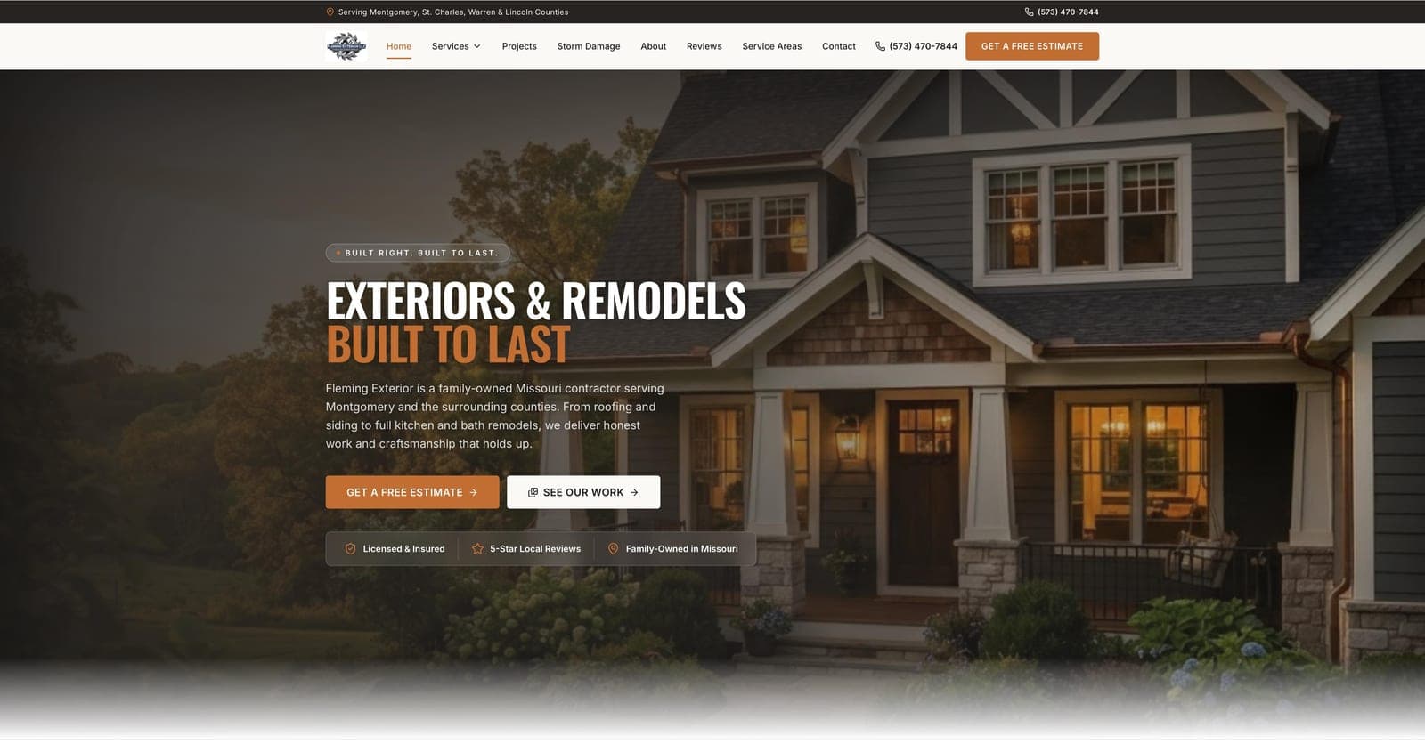Fleming Exterior LLC website by Tech Turtle