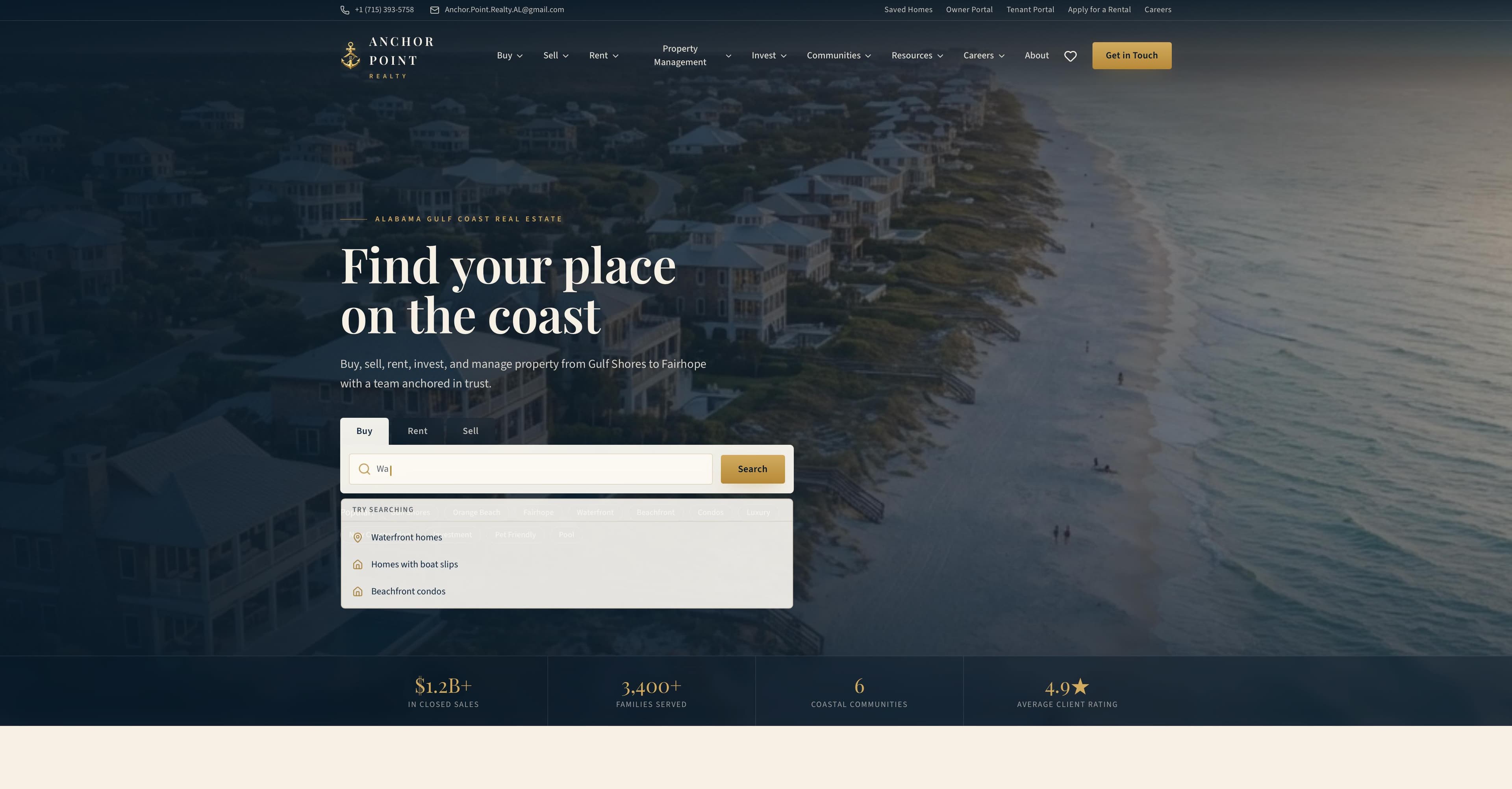 Anchor Point Realty website designed by Tech Turtle