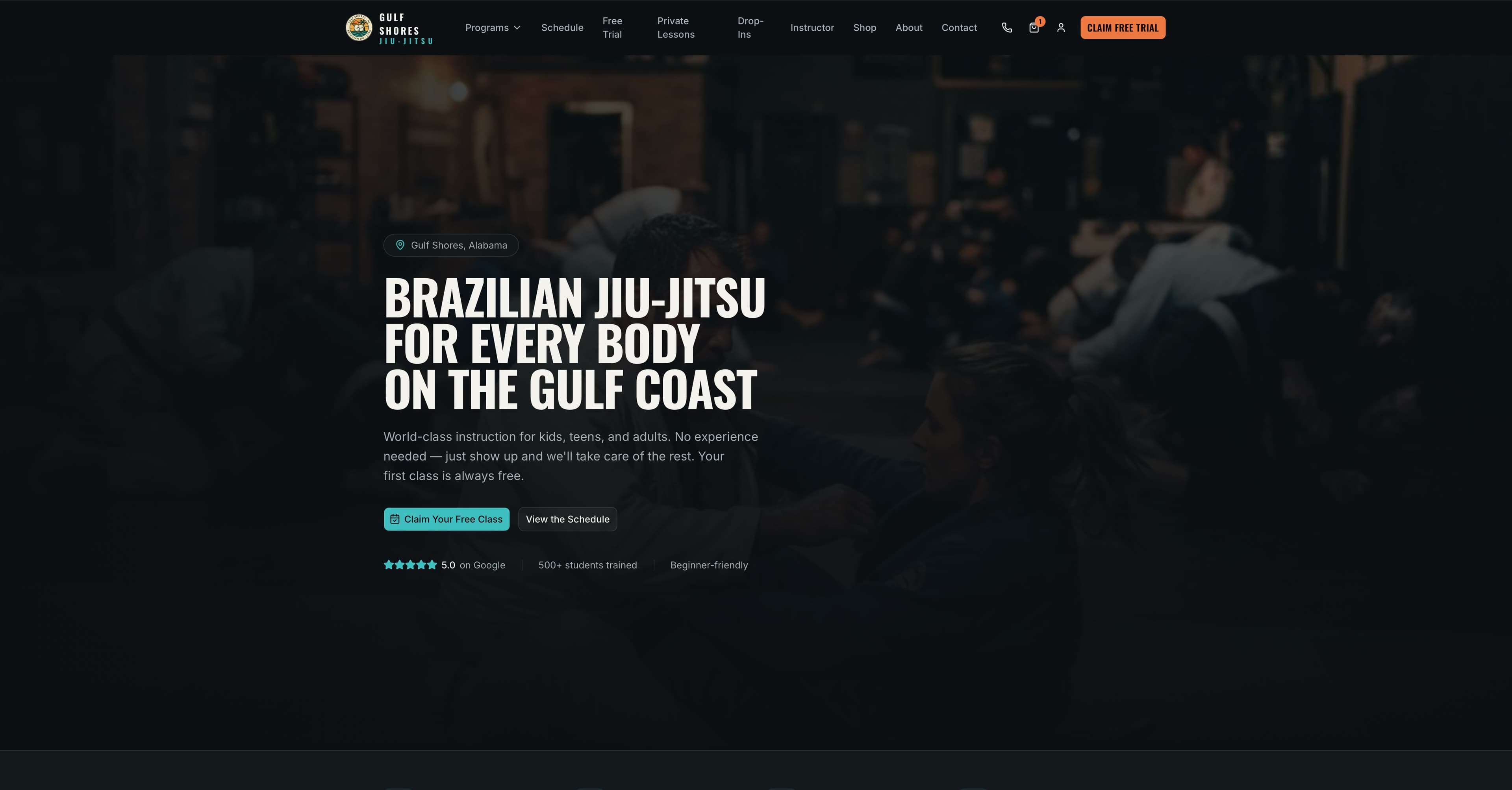 Gulf Shores Brazilian Jiu-Jitsu website by Tech Turtle
