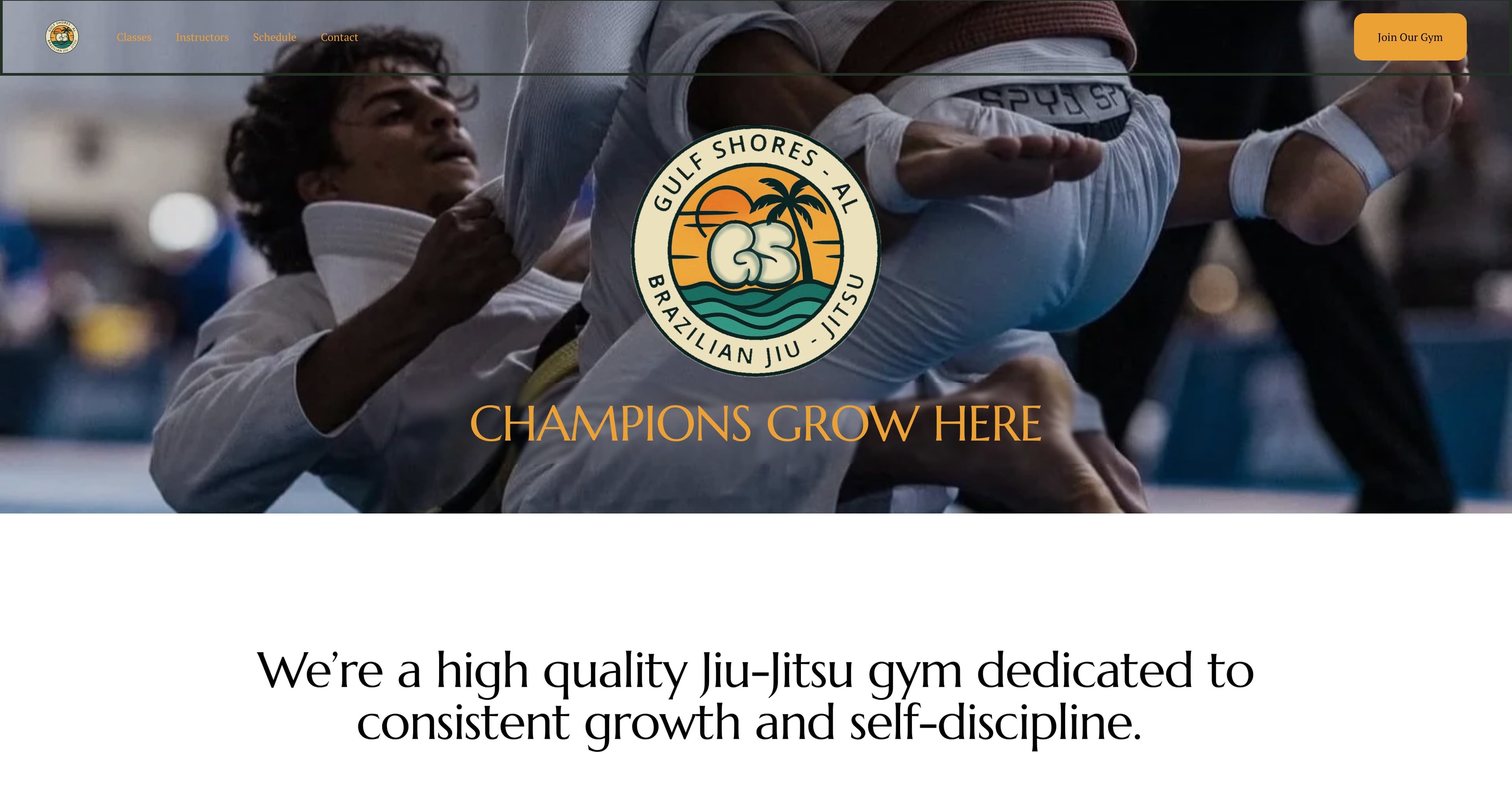 Gulf Shores Brazilian Jiu-Jitsu website before, on its old platform