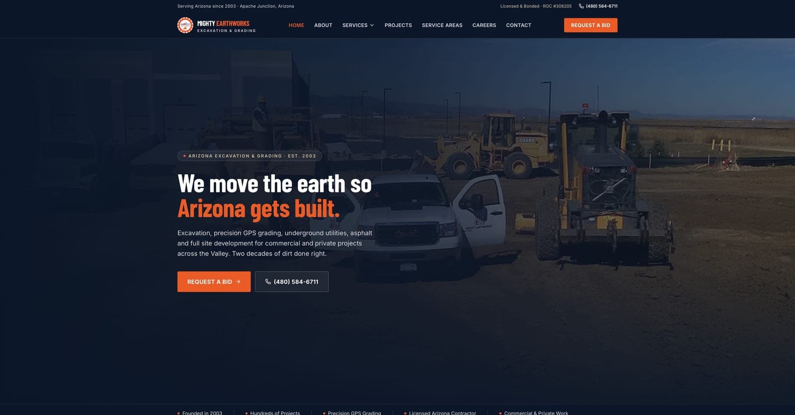 Mighty Earthworks website after the Tech Turtle rebuild