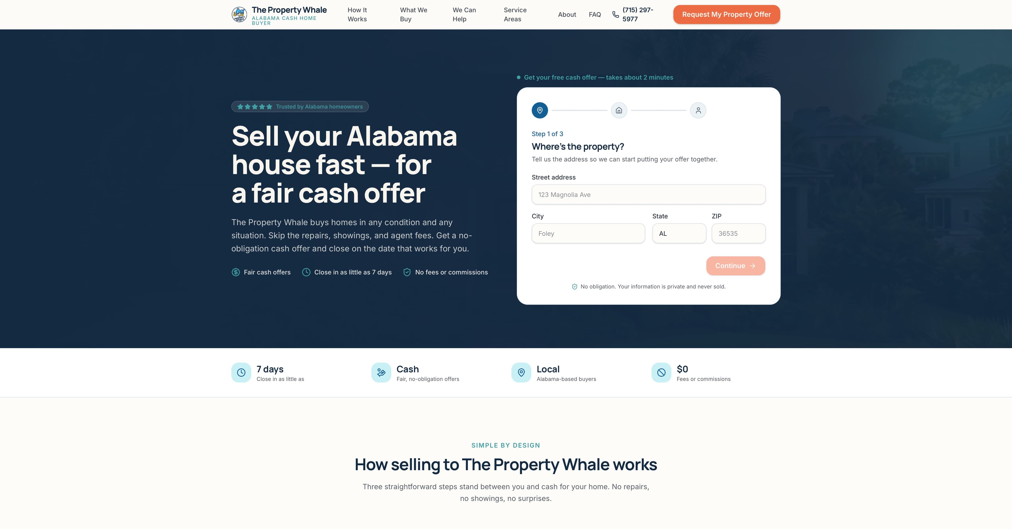 The Property Whale website after the Tech Turtle rebuild