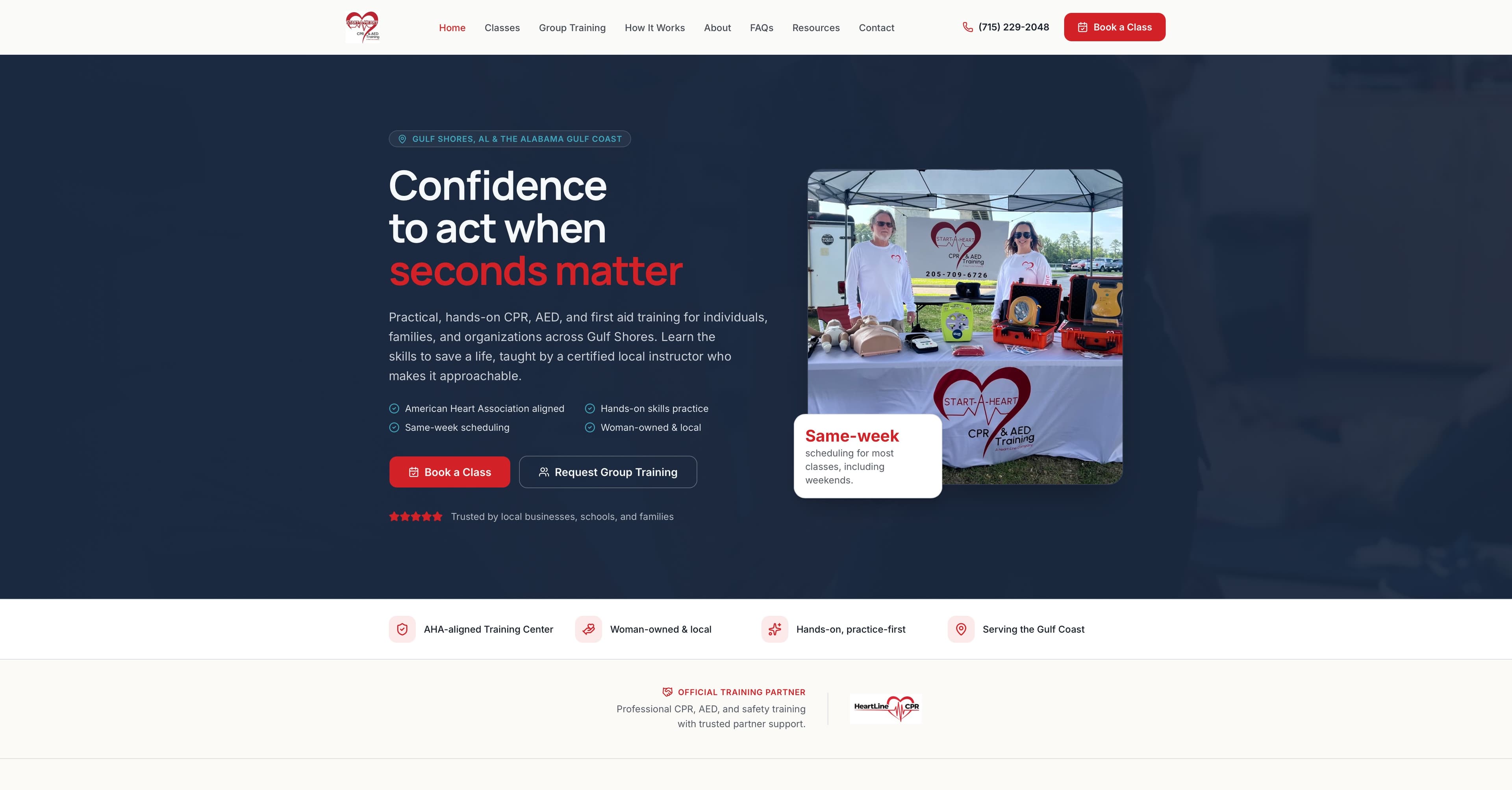 Start-A-Heart CPR website after the Tech Turtle rebuild