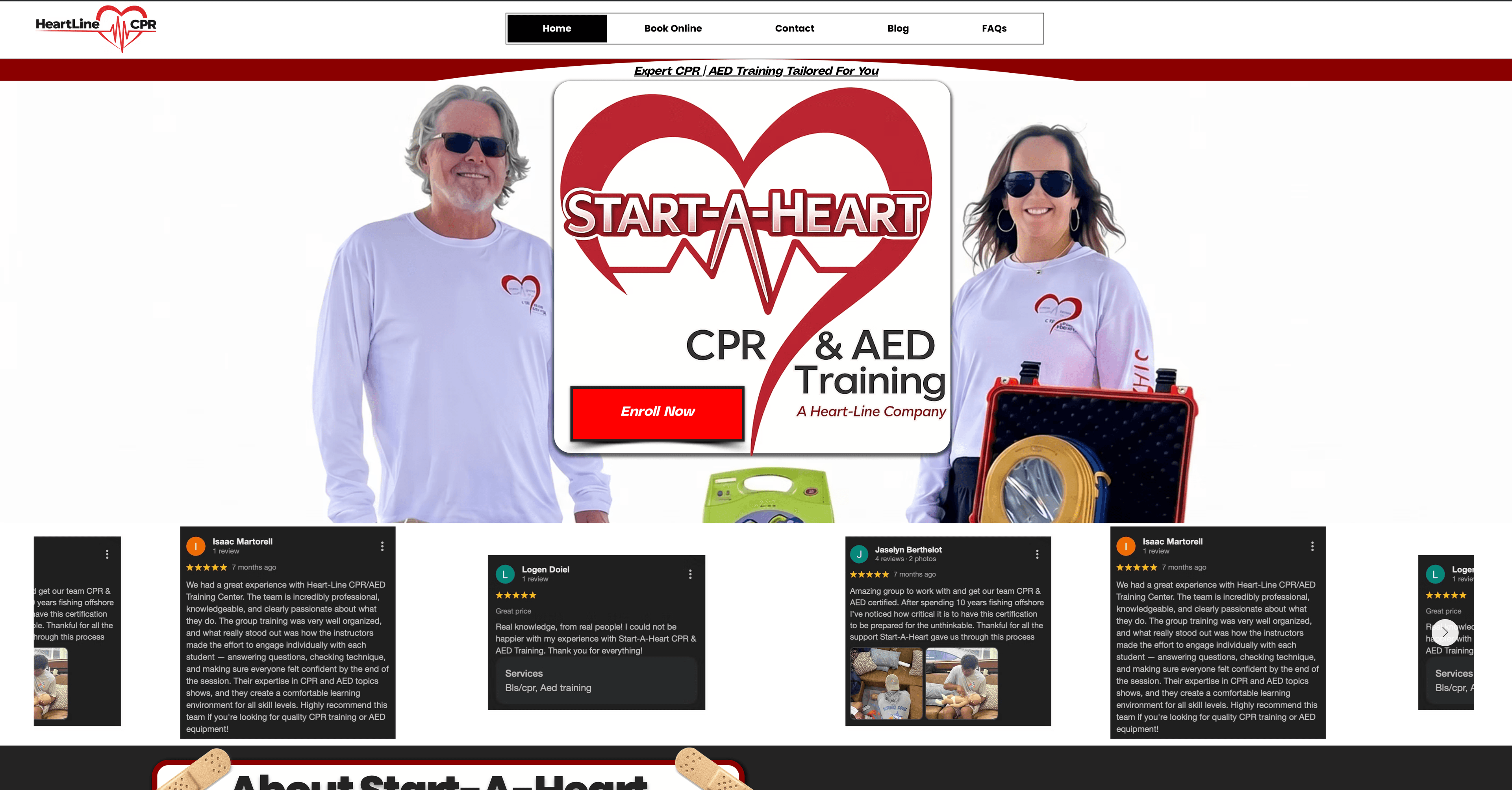 Start-A-Heart CPR website before, on its old platform
