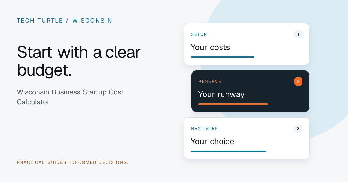 Original Tech Turtle planning illustration for wisconsin business startup cost calculator