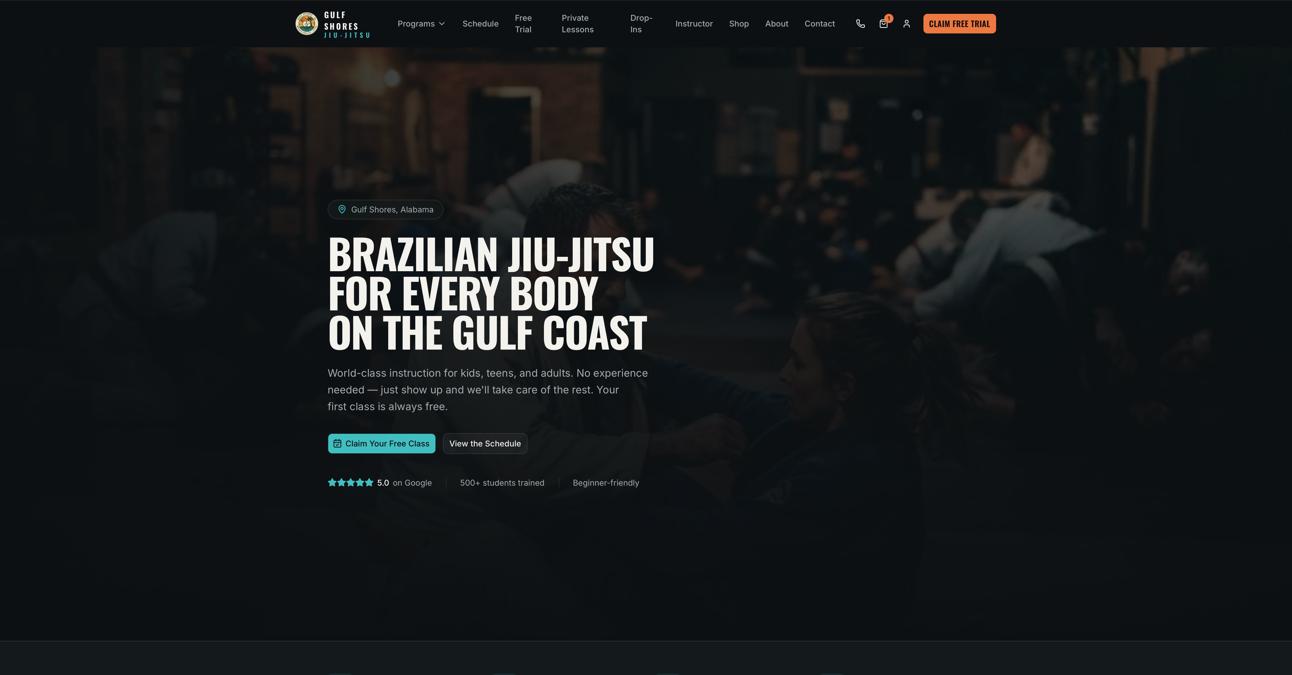 Gulf Shores Brazilian Jiu-Jitsu website by Tech Turtle