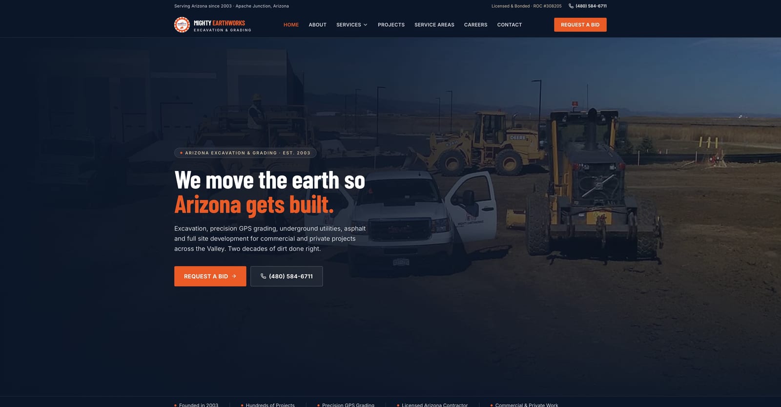 Mighty Earthworks website after the Tech Turtle rebuild