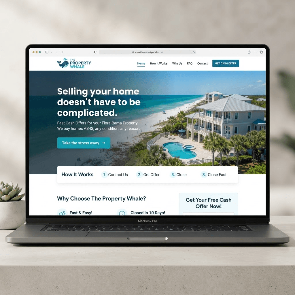 The Property Whale website designed by Tech Turtle